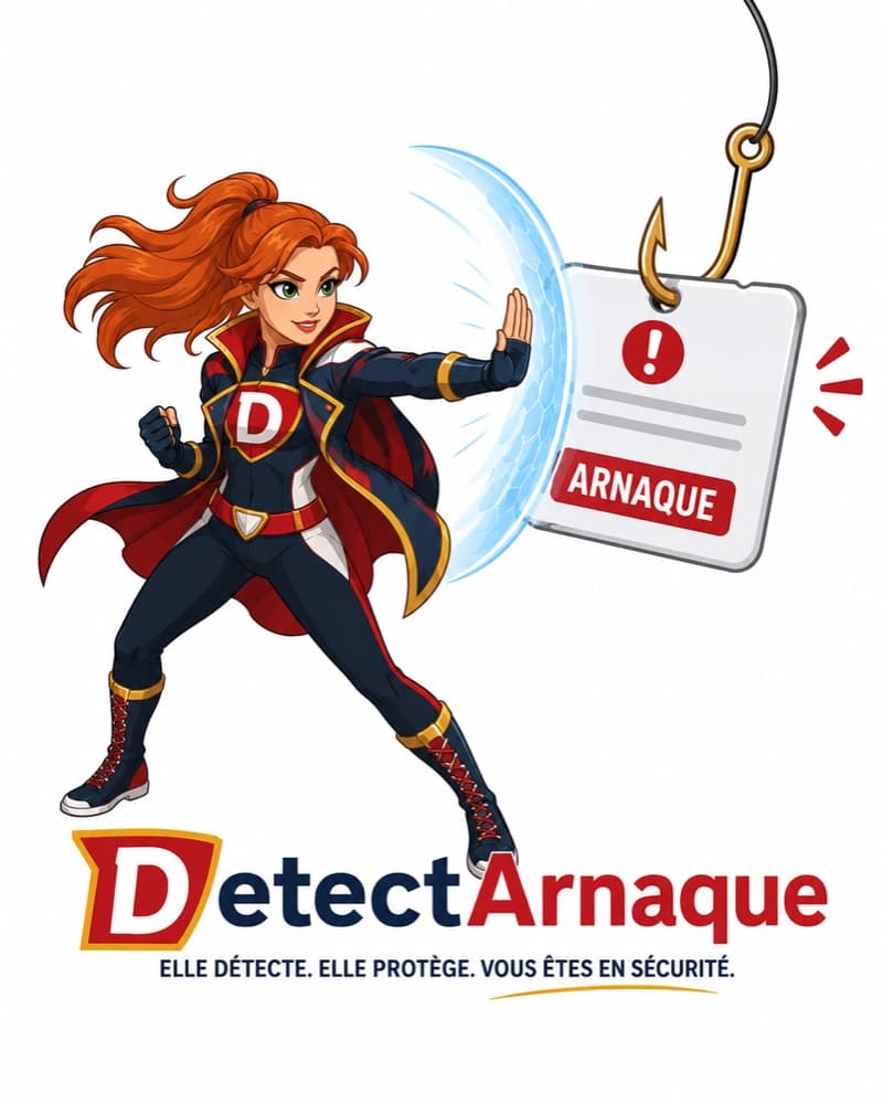 La super-héroïne DetectArnaque bloque une tentative d'hameçonnage